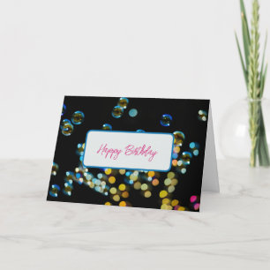 Carte Heureux Anniversaire bulles Personnalisé Texte Sal