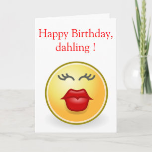 CARTE "HEUREUX ANNIVERSAIRE", DAHLING !