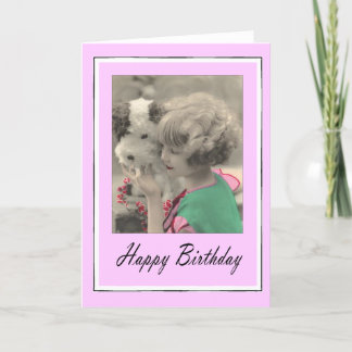 Carte heureux anniversaire - enfant vintage