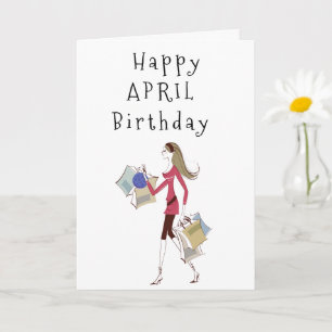 CARTE HEUREUX ***AVRIL*** ANNIVERSAIRE POUR **HER** CART