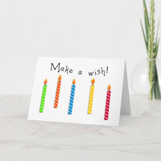 Carte Heureux bougies colorées Anniversaire Voeux