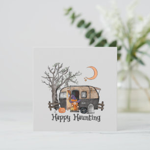 Carte Heureux Camper d'Halloween Sorcière Éffrayante