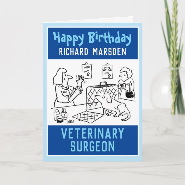 Carte Heureux chirurgien vétérinaire d'anniversaire (Devant)