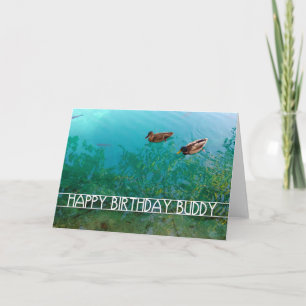 Carte heureux copain d'anniversaire (deux canards)