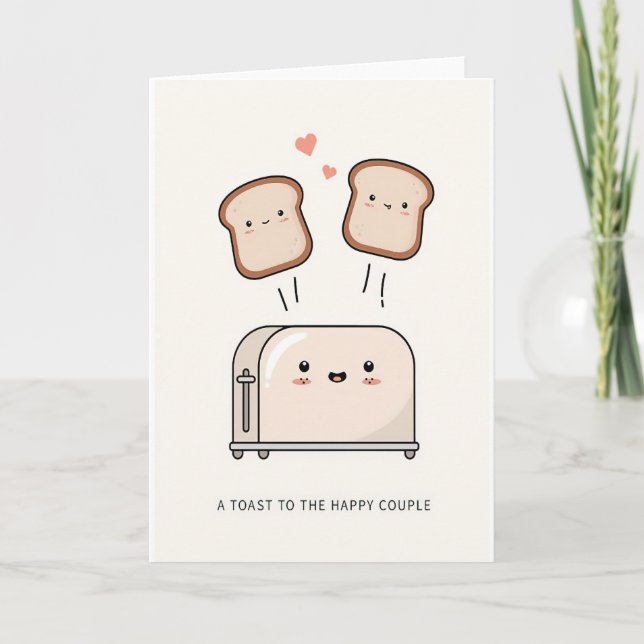 Carte heureux couple, mariage, toast  (Devant)