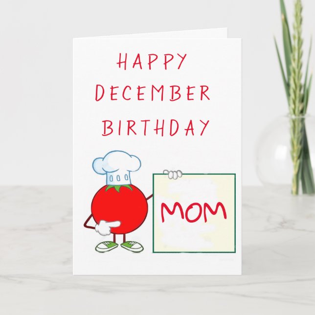 CARTE HEUREUX ***DÉCEMBRE*** ANNIVERSAIRE ***MOM*** (Devant)