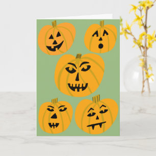 Carte HEUREUX HALLOWEEN Citrouille Jack-O-Lanterns