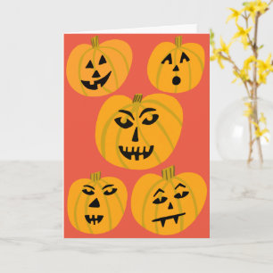 Carte HEUREUX HALLOWEEN Citrouille Jack-O-Lanterns