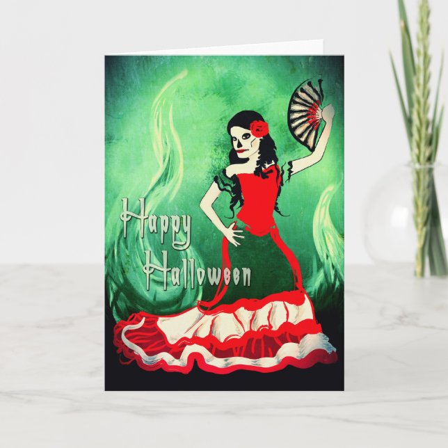 Carte heureux halloween danseuse espagnole (Devant)