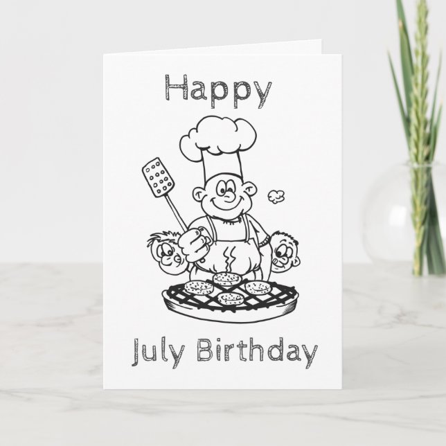 Carte HEUREUX *****JUILLET**** ANNIVERSAIRE pour **LUI** (Devant)