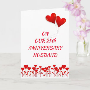 Carte **HEUREUX MARI DU 25e ANNIVERSAIRE** CÉLÉBRER "US"