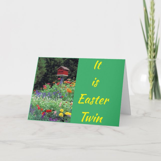 CARTE HEUREUX "PÂQUES" ET "PRINTEMPS" À ****MA VILLE*** (Devant)