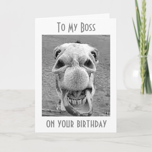 CARTE HEUREUX QU'IL AIT "ANNIVERSAIRE" À MON *BOSS* (Devant)