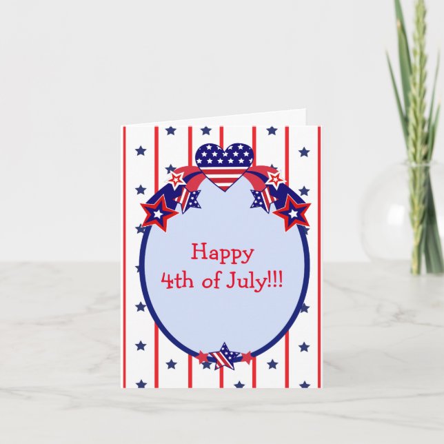 Carte Heureux salut 4 juillet (Devant)