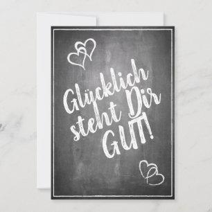 Carte Heureux te va bien ! -  dans le style tableau noir