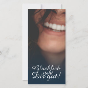 Carte Heureux vous va bien ! - Bleu
