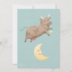 Carte Hey diddle diddle, la vache a sauté au-dessus de l