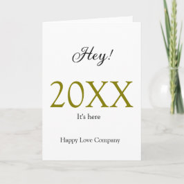 Carte Hey it's new year add year gold black simple. Mini