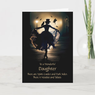 Carte Hialloween Fille Witchy Femme Familier Hibou