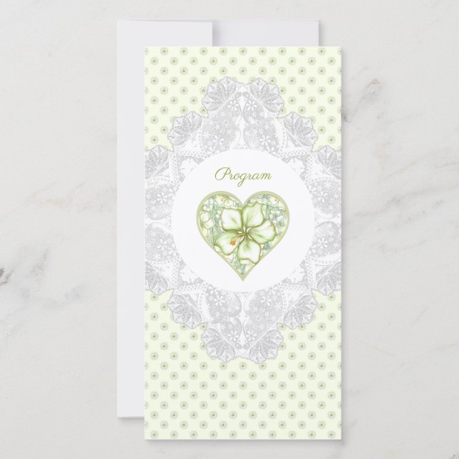 Carte Hibiscus & dentelle BLANC (Dos)