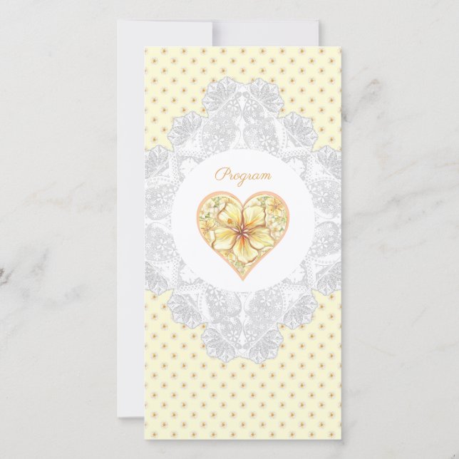 Carte Hibiscus & dentelle JAUNE (Dos)