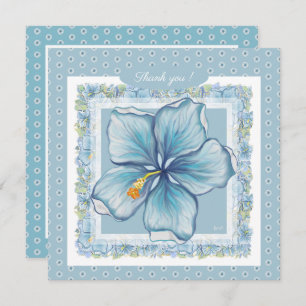 Carte Hibiscus & dentelle TURQUOISE