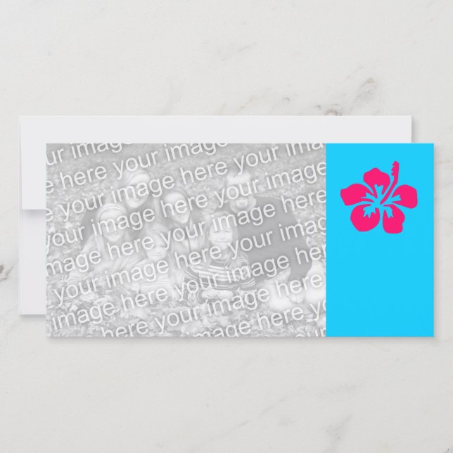 Carte Hibiscus rose vif (Devant)