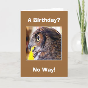 Carte hibou 2, Anniversaire ?, Pas question !