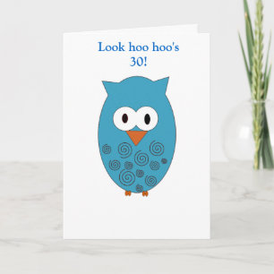 Carte Hibou d'anniversaire (mâle)