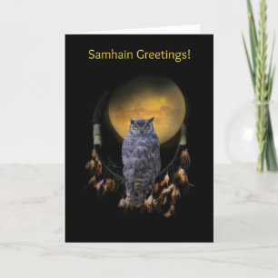 Carte Hibou et Attrape-Rêves Samhain