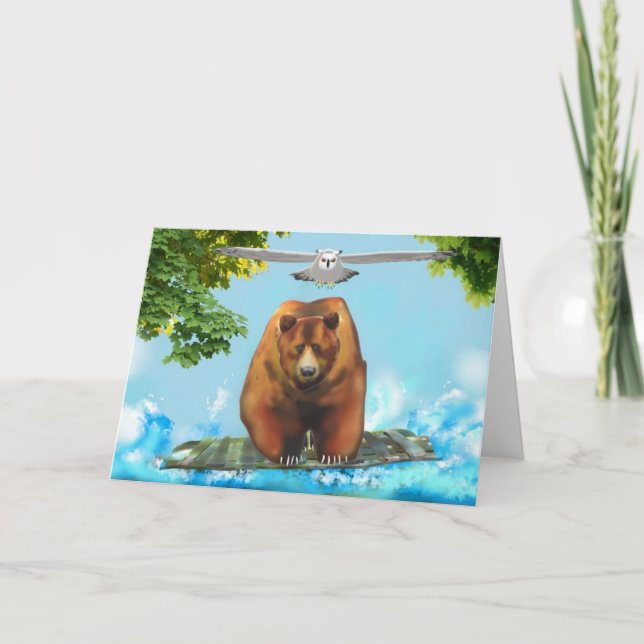 Carte Hibou et ours grisonnant (Devant)