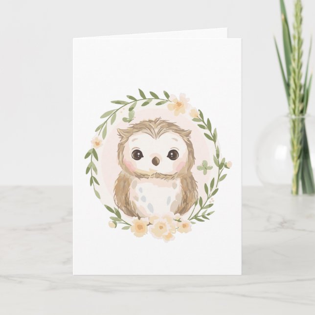 Carte Hibou heureux (Devant)