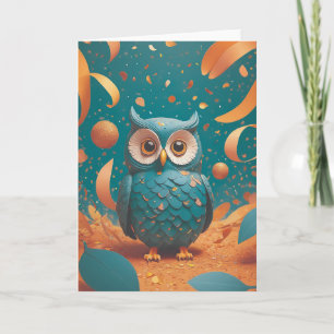 Carte Hibou timide soudainement Anniversaire