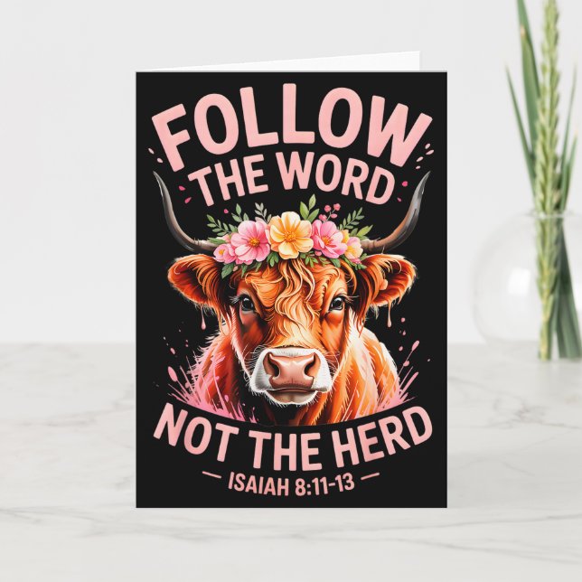 Carte Highland Cow chrétien  (Devant)
