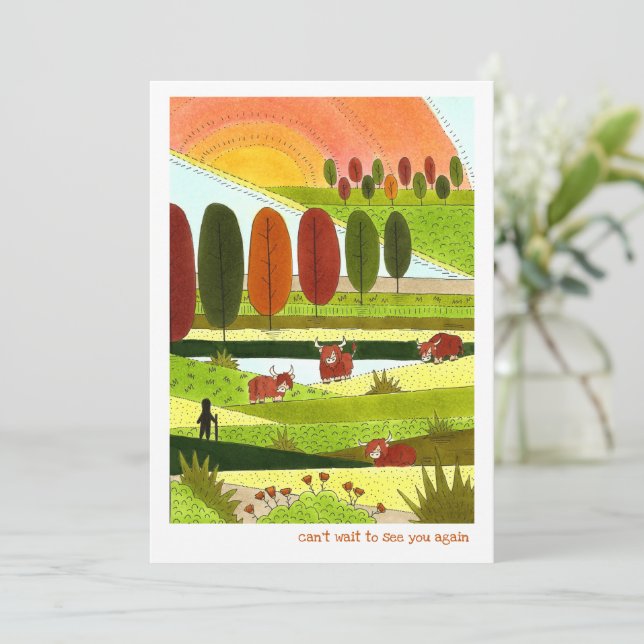 Carte Highland Cows Happy Place (Debout devant)