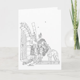 Carte Highlanders avec un Deerhound écossais