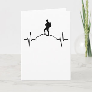Carte Hiker Mountaineer Outdoor Heartbeat Cadeau