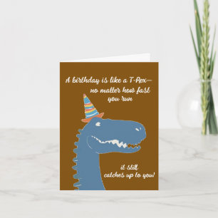 Carte Hilaire T-Rex Anniversaire Surprise pour n'importe