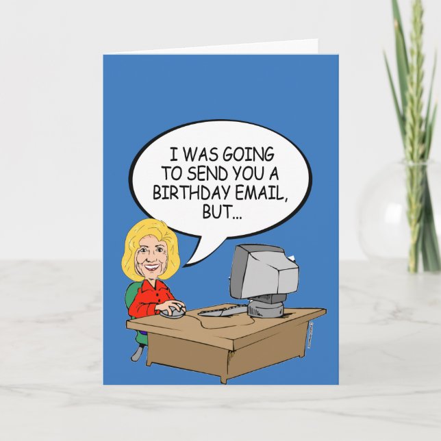 Carte Hillary : J'allais t'envoyer un e-mail d'anniversa (Devant)