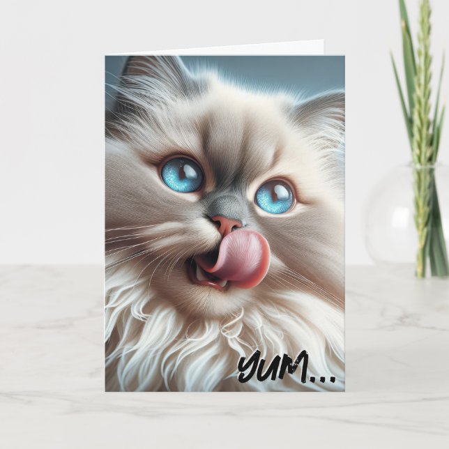 Carte Himalaya Chat Humour d'anniversaire (Devant)