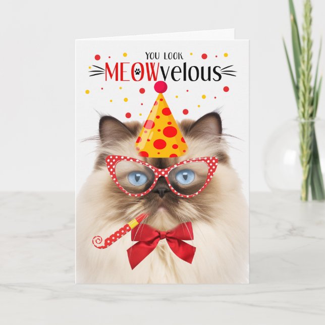 Carte Himalaya Chat MEOWvelous Anniversaire (Devant)