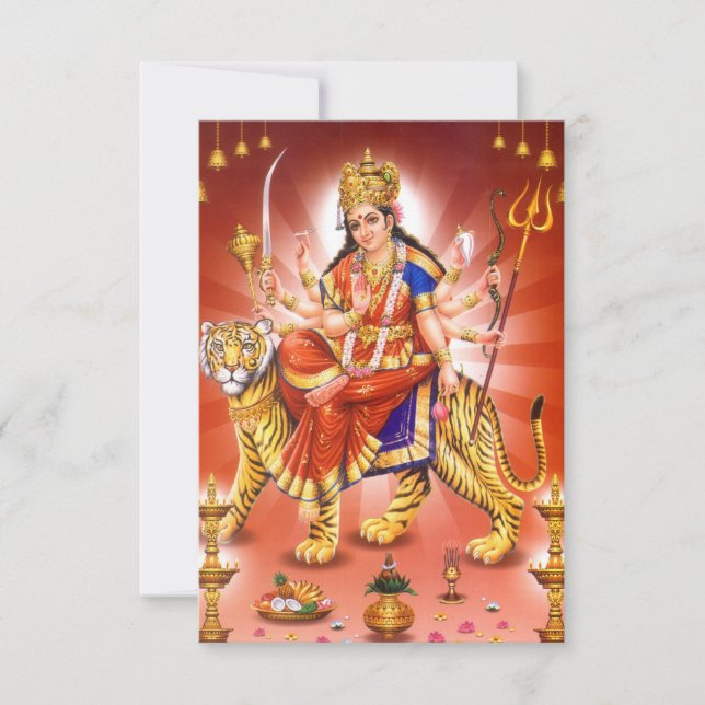 Carte Hindu Goddess Durga Tiger (Devant)