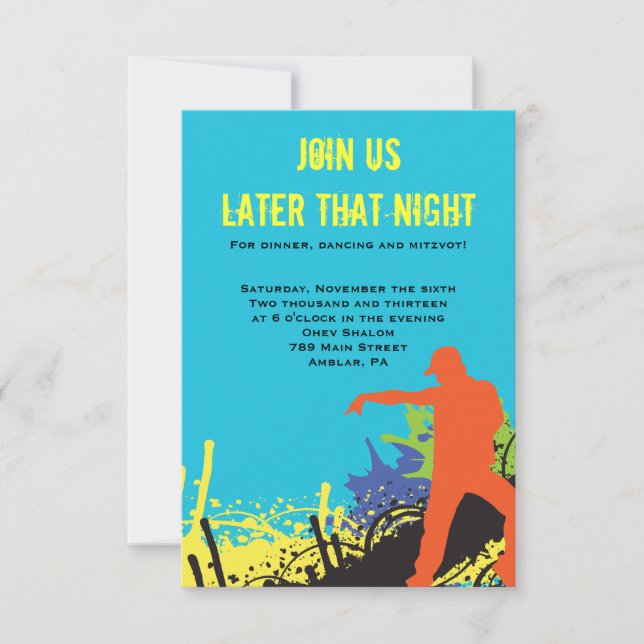 Carte HIP HOP DANCE Bat Bar Mitzvah Party (Devant)