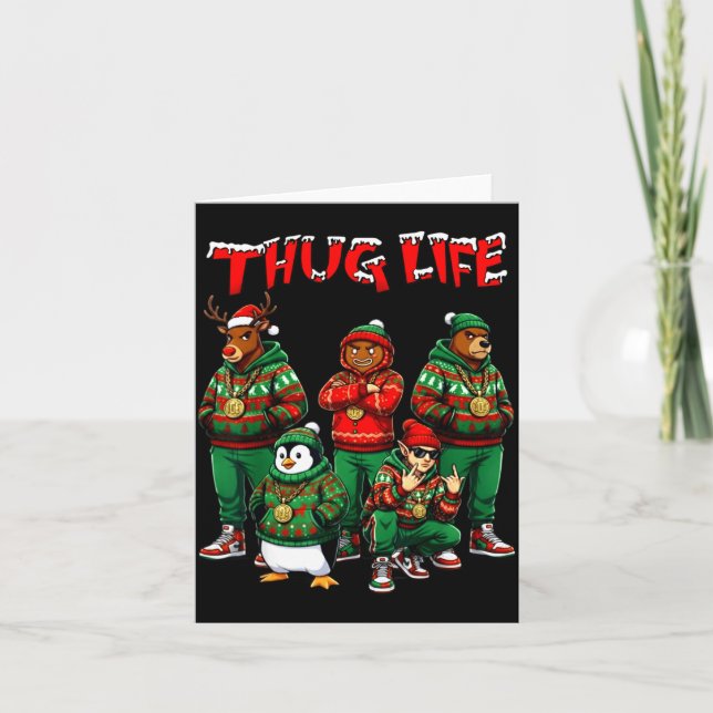 Carte Hip Hop Holiday Crew - Ugly Christmas Sweater Rap  (Devant)
