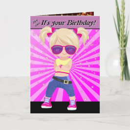 Carte Hip hop Message secret Blonde Girls Joyeux anniver