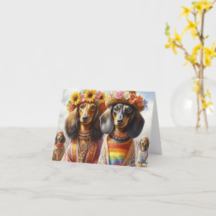 Carte Hippie Bo Ho Dachshund
