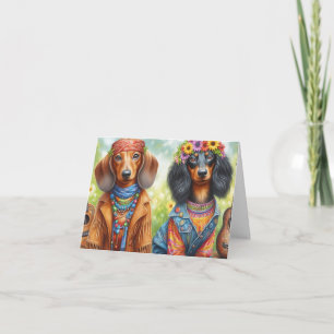 Carte Hippie Bo Ho Dachshund