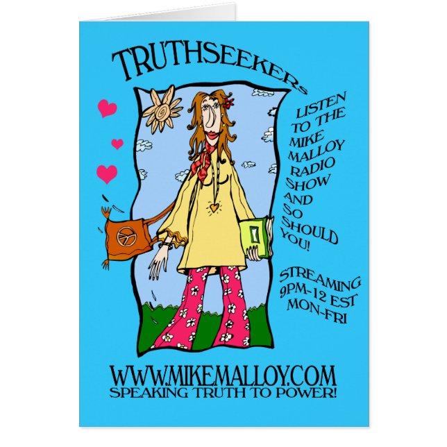 CARTE HIPPIE de la FILLE TRUTHSEEKER des années 70 (Devant)