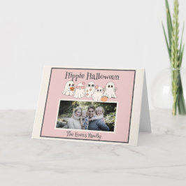 Carte Hippie Halloween Cute hippie Ghosts photo pliée