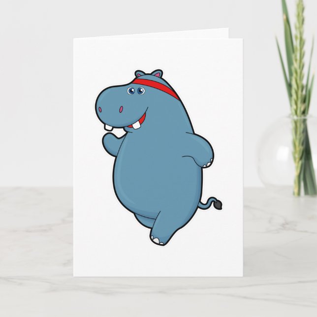 Carte Hippo à la course avec bandeau (Devant)